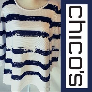 Navy & White Knit Tunic NWOT